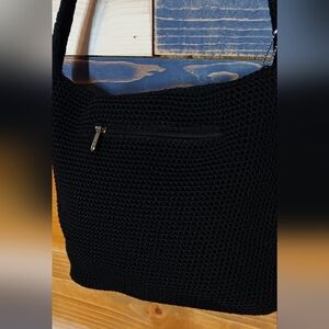 The Sak Classic Black Crochet Shoulder Bag